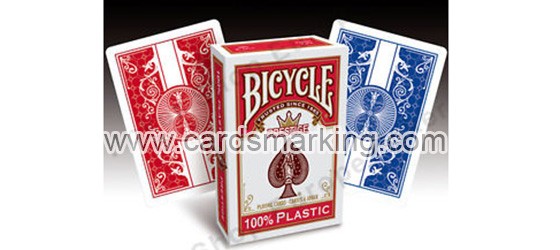 Truco de magia de Bicycle de plastico marcado tarjetas de poquer